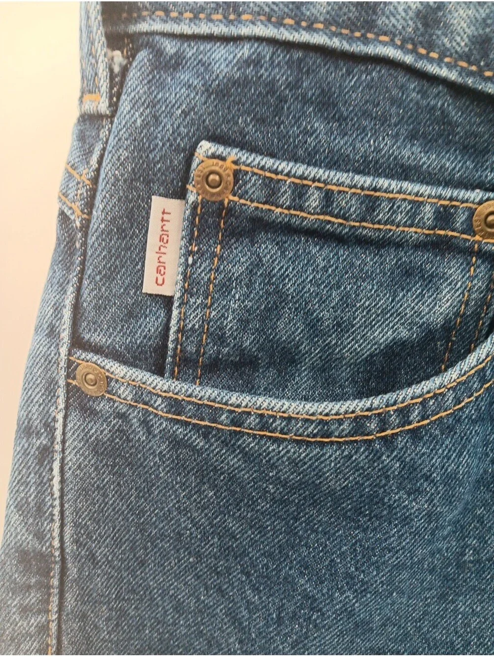 Carhartt Jeans Mens 36X34 Blue Denim Straight Casual Workwear  Outdoor Pants
